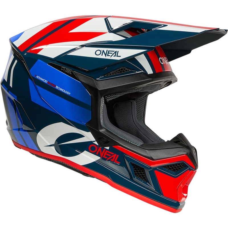 Casque de motocross O'Neal 3SRS Ride bleu-blanc-rouge