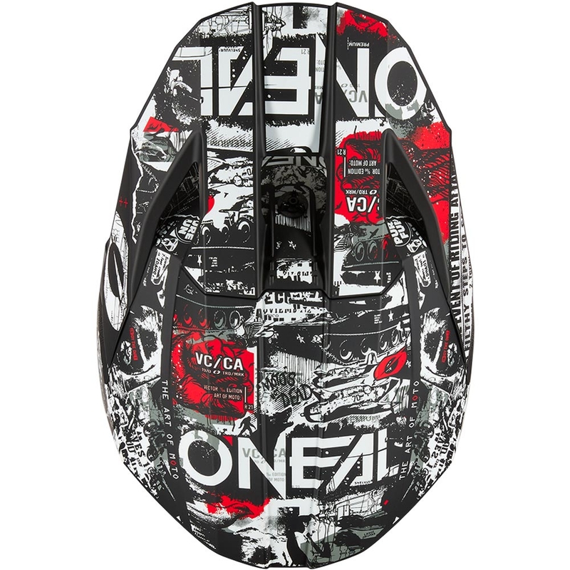 Casque de motocross O'Neal 3SRS Attack noir et blanc mat