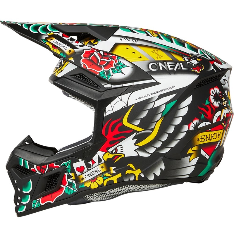 Casque de motocross enfant O'Neal 3SRS multicolore à motifs.