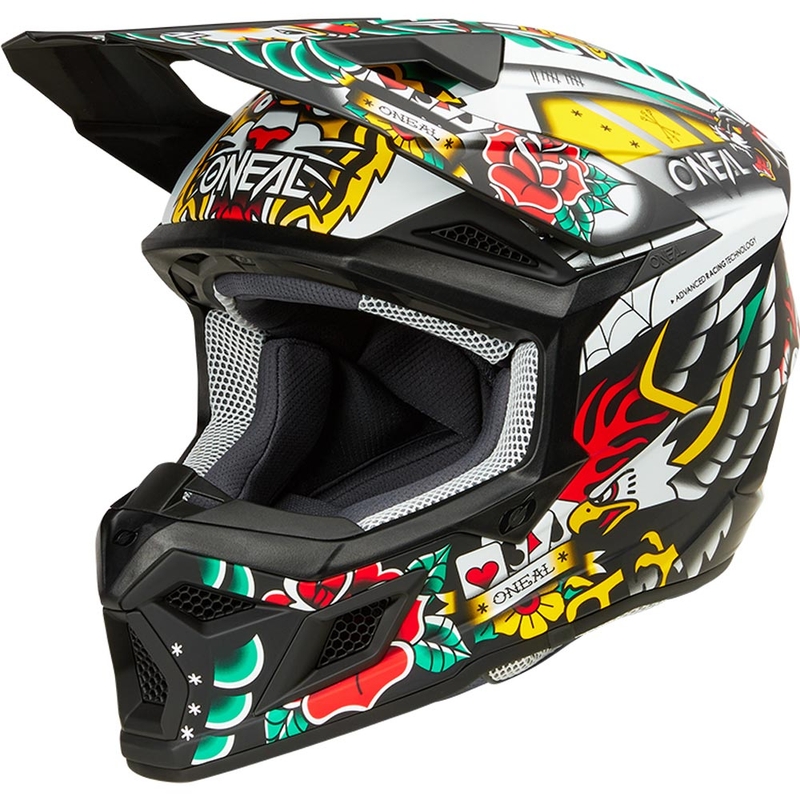 Casque de motocross enfant O'Neal 3SRS multicolore à motifs.