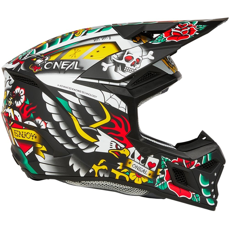 Casque de motocross enfant O'Neal 3SRS multicolore à motifs.