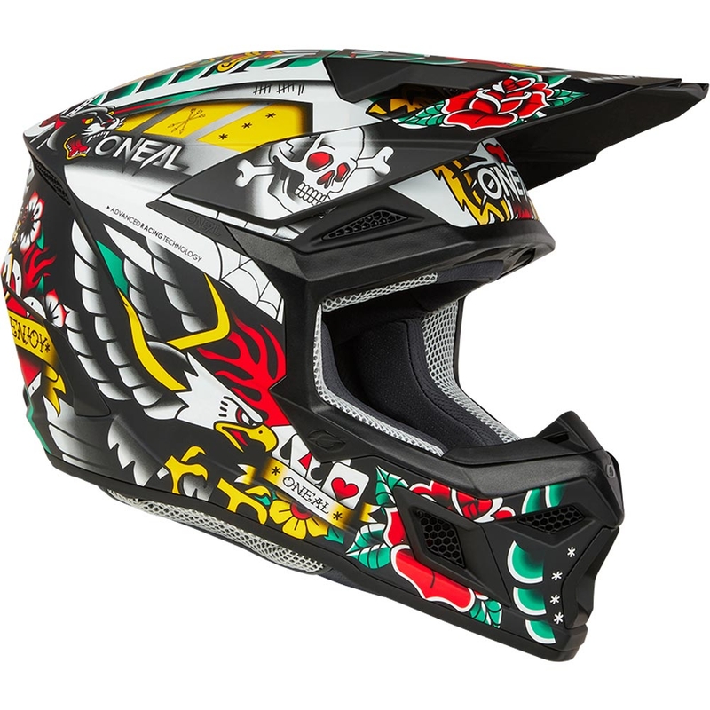 Casque de motocross enfant O'Neal 3SRS multicolore à motifs.