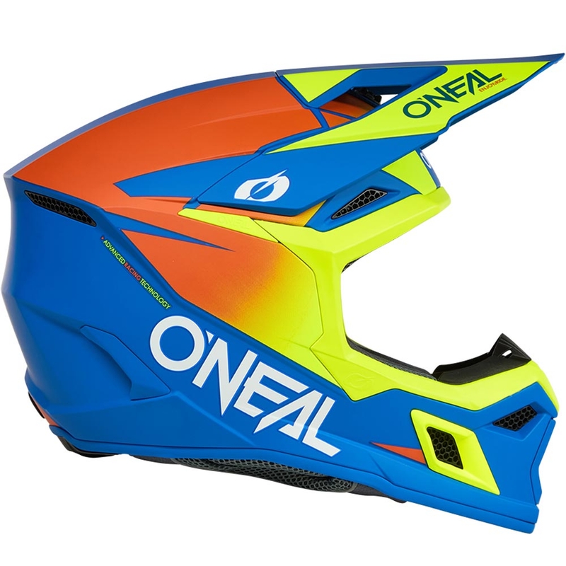 Casque de motocross O´Neal 3SRS Bleu mat-jaune fluo