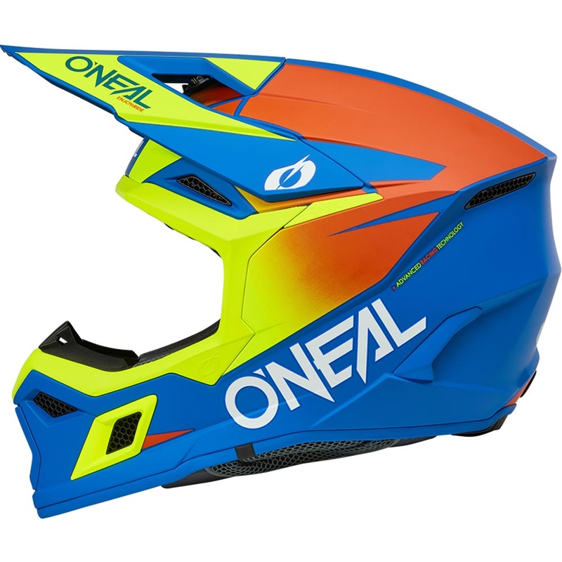 Casque de motocross O´Neal 3SRS Bleu mat-jaune fluo