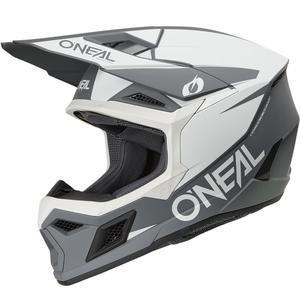Casque de motocross O´Neal 3SRS Solid blanc-gris mat