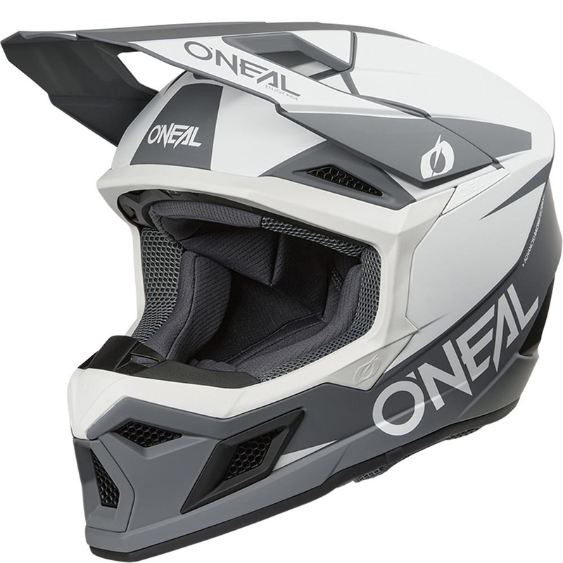 Casque de motocross O´Neal 3SRS Solid blanc-gris mat