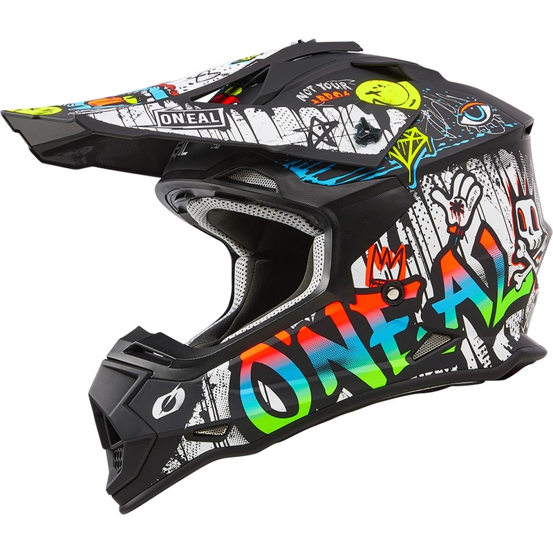 Casque de motocross O´Neal 2SRS Rancid noir mat-blanc