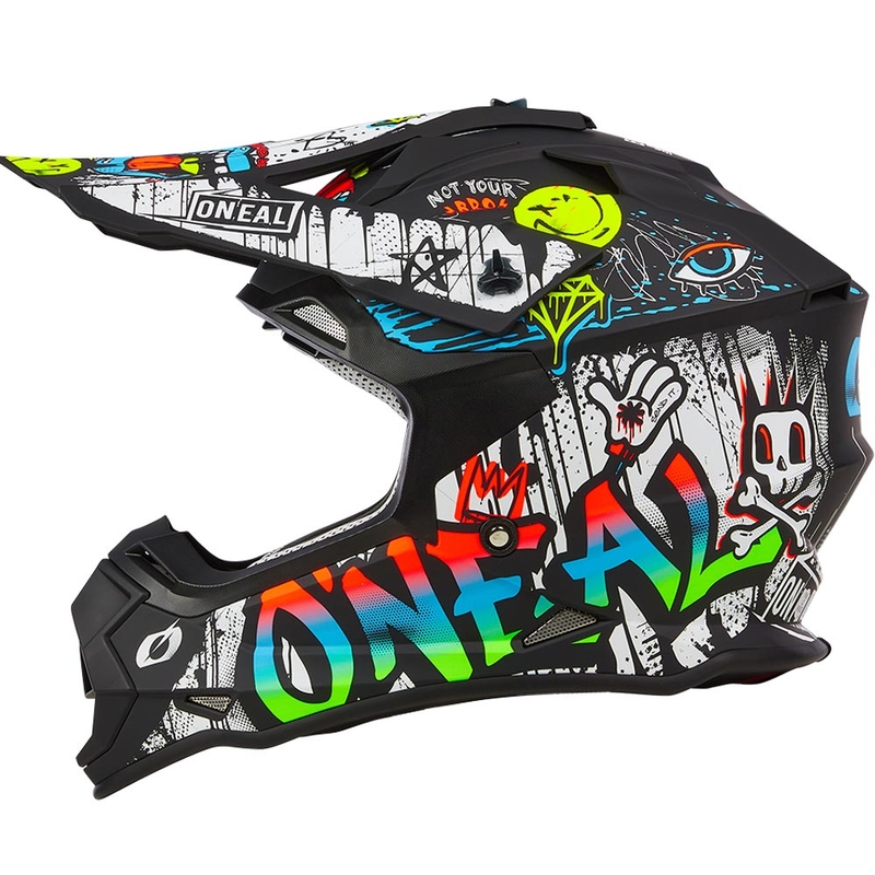 Casque de motocross O´Neal 2SRS Rancid noir mat-blanc