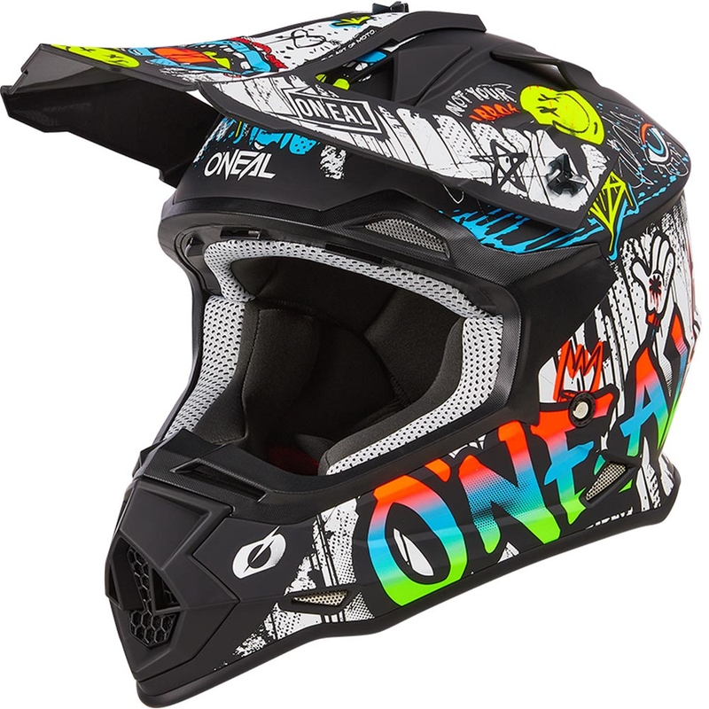 Casque de motocross O´Neal 2SRS Rancid noir mat-blanc