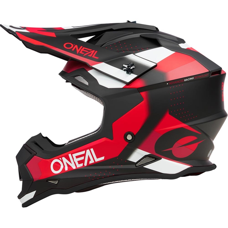 Casque de motocross O'Neal 2SRS Spyde noir mat-rouge-blanc
