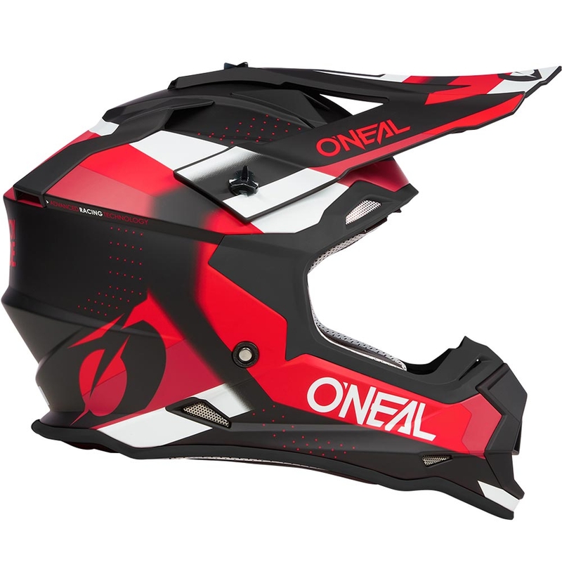 Casque de motocross O'Neal 2SRS Spyde noir mat-rouge-blanc