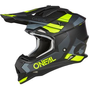 Casque de motocross O´Neal 2SRS Spyde noir mat-gris-jaune fluo
