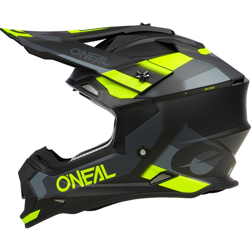 Casque de motocross O´Neal 2SRS Spyde noir mat-gris-jaune fluo