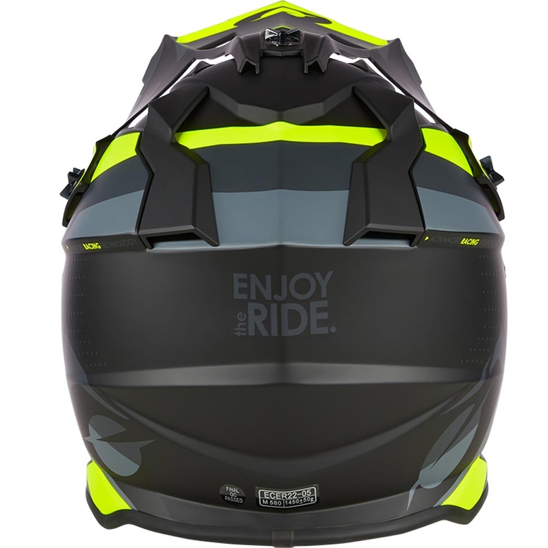 Casque de motocross O´Neal 2SRS Spyde noir mat-gris-jaune fluo