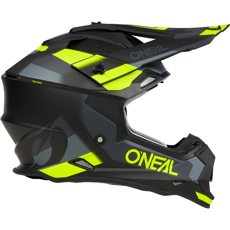 Casque de motocross O´Neal 2SRS Spyde noir mat-gris-jaune fluo