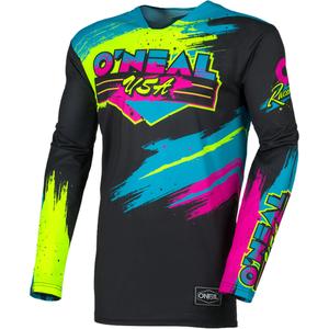 Maillot de motocross O'Neal Mayhem Reseda noir et jaune fluo