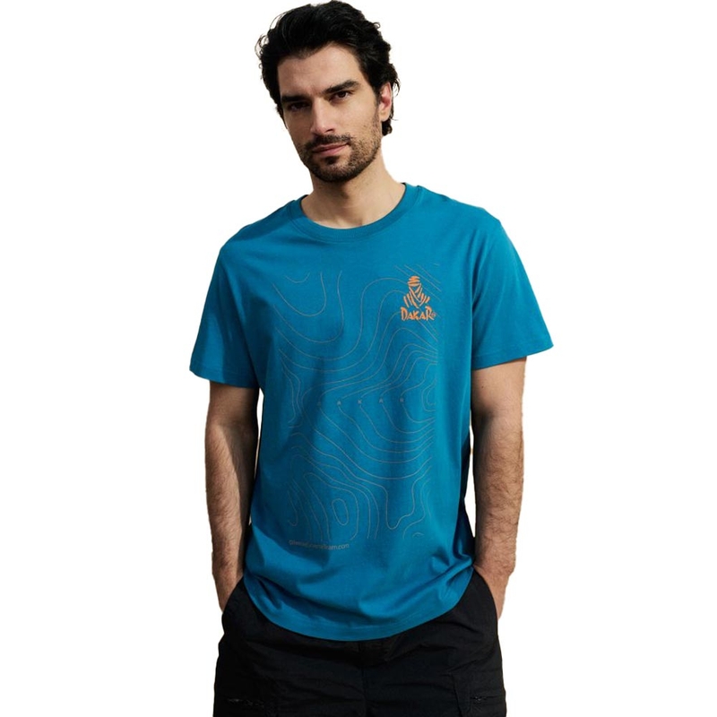 T-shirt bleu avec carte de Dakar