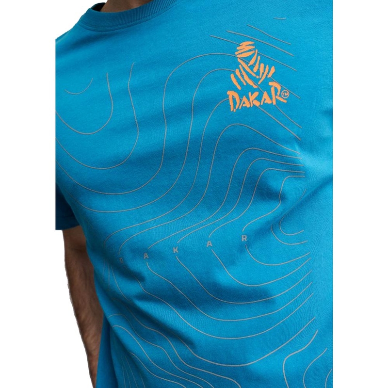 T-shirt bleu avec carte de Dakar