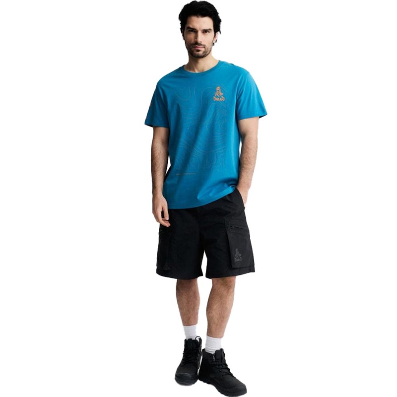 T-shirt bleu avec carte de Dakar