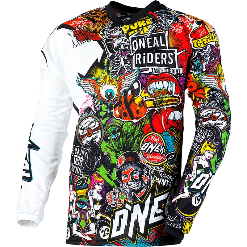 Maillot de motocross O´Neal Mayhem Crank noir et multicolore