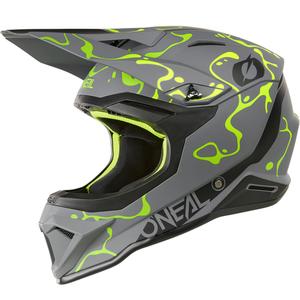 Casque de motocross O'Neal 1SRS Splash gris mat-jaune fluo