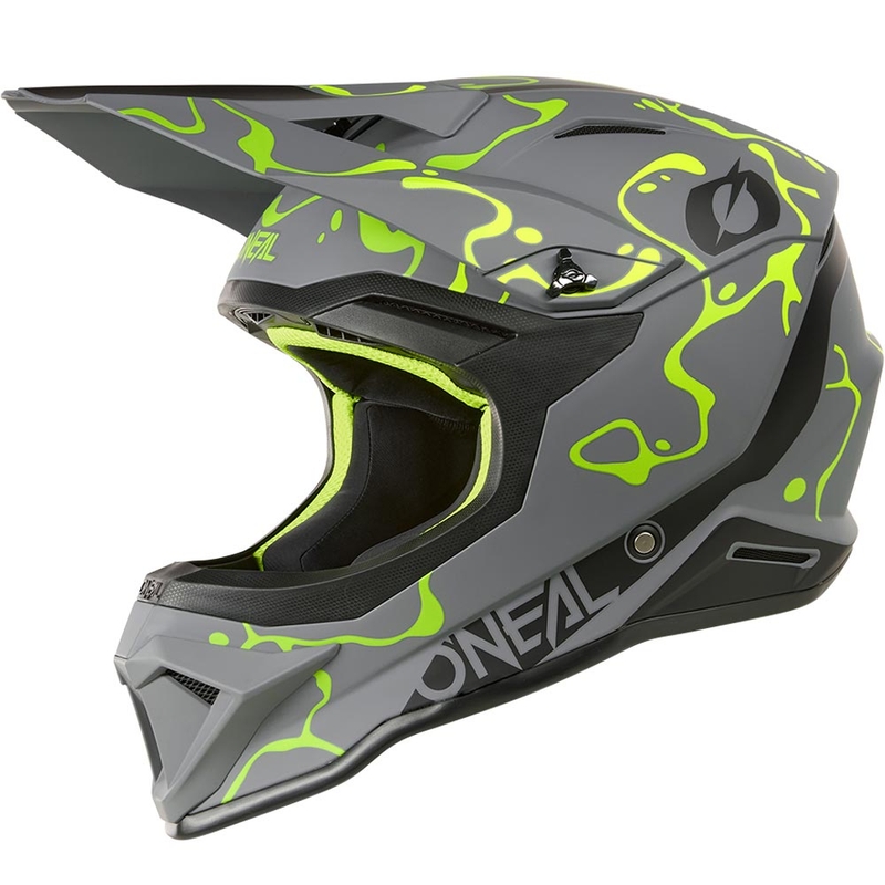 Casque de motocross O'Neal 1SRS Splash gris mat-jaune fluo