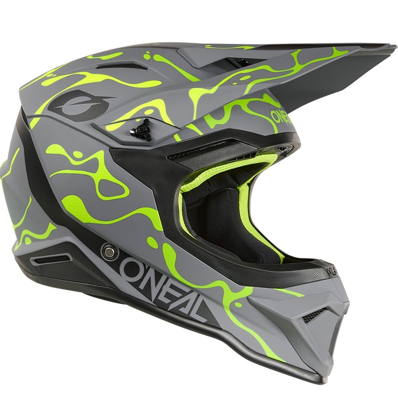 Casque de motocross O'Neal 1SRS Splash gris mat-jaune fluo