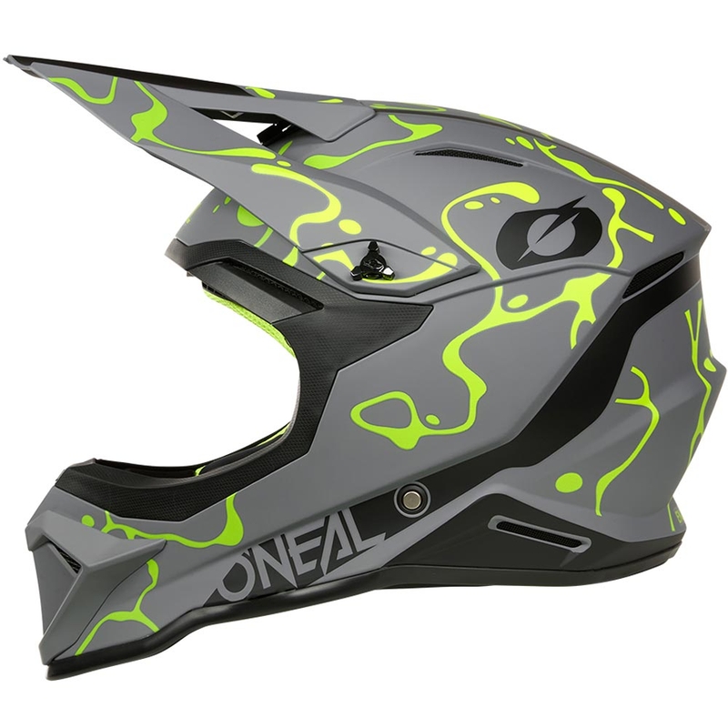 Casque de motocross O'Neal 1SRS Splash gris mat-jaune fluo