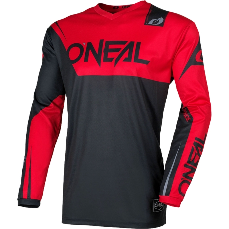 Maillot de motocross O'Neal Element Racewear noir et rouge