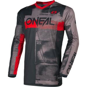 Maillot de motocross O'Neal Element Roller gris-rouge