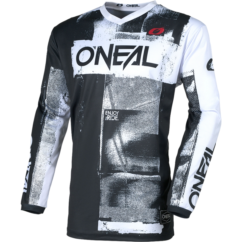 Maillot de motocross O'Neal Element Roller noir et blanc