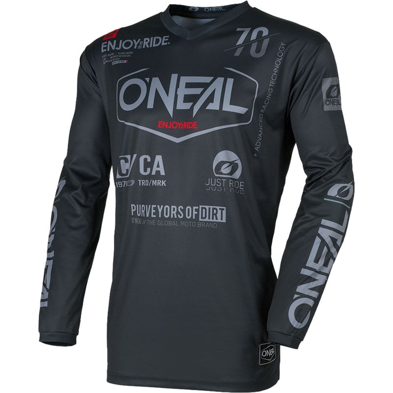 Maillot de motocross O'Neal Element Brand noir-gris