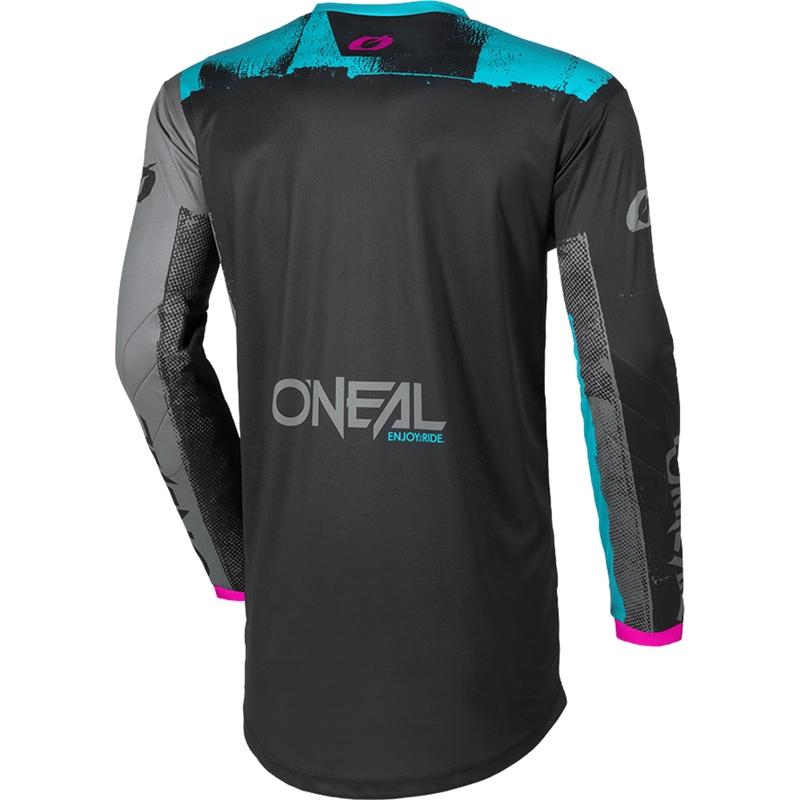 Maillot de motocross femme O'Neal Element Roller noir et bleu