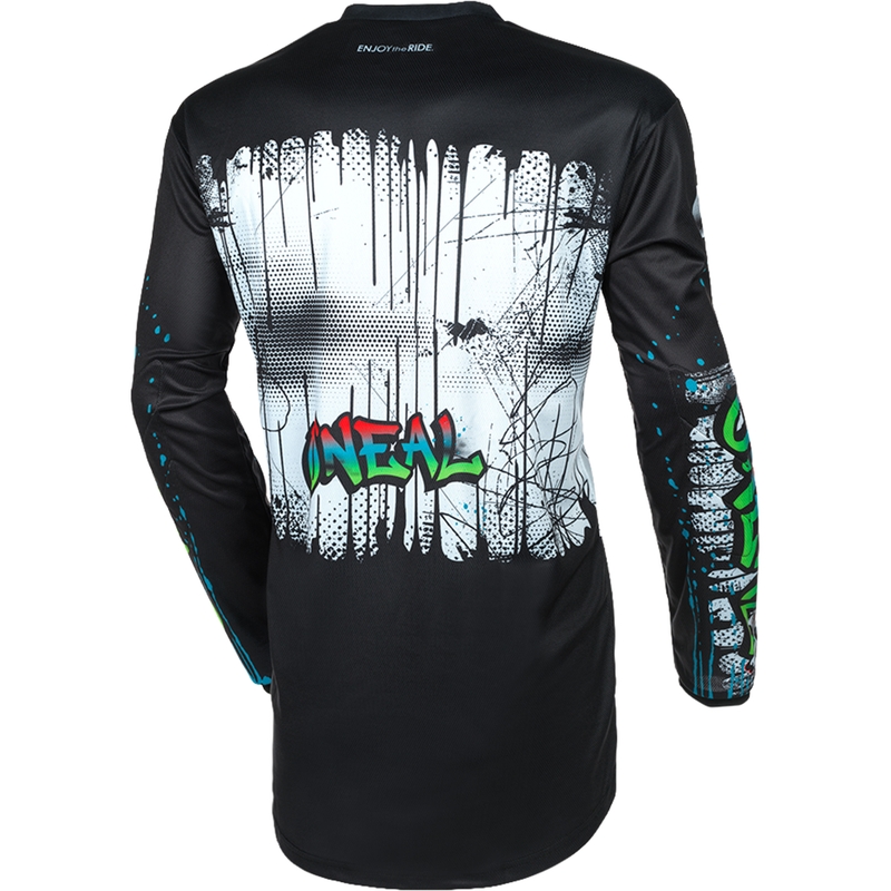 Maillot de motocross O'Neal Element Rancid noir et blanc