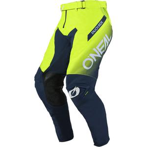 Pantalon de motocross O'Neal Mayhem Hexx bleu fluo jaune