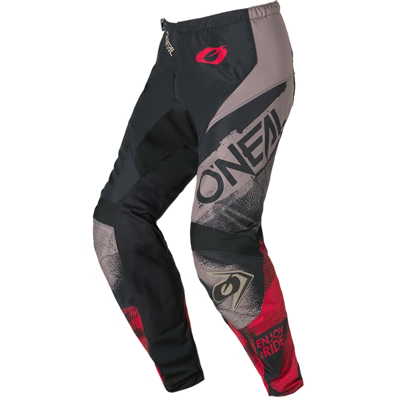 Pantalon de motocross O´Neal Element Roller gris-rouge
