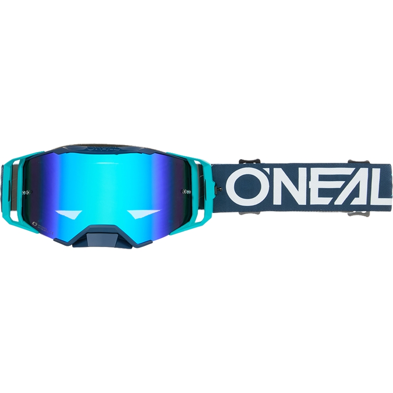 Lunettes de motocross O´Neal B-33 Hexa bleues (plexiglas bleu iridium)