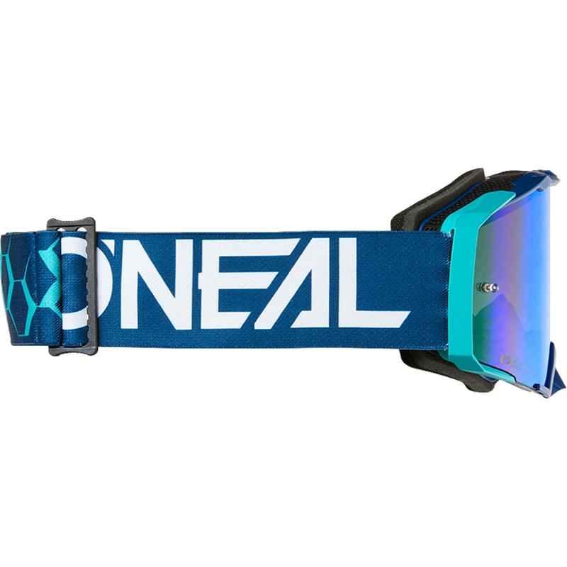 Lunettes de motocross O´Neal B-33 Hexa bleues (plexiglas bleu iridium)