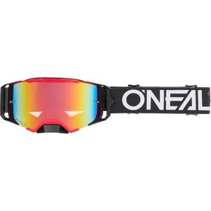Lunettes de motocross O´Neal B-33 Hexa noir-rouge (plexiglas rouge iridium)