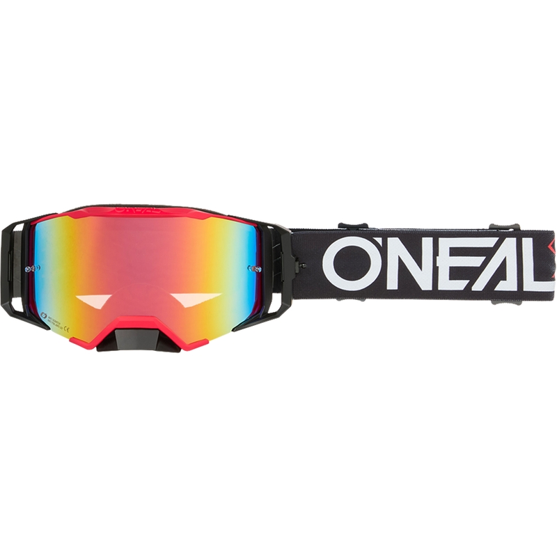 Lunettes de motocross O´Neal B-33 Hexa noir-rouge (plexiglas rouge iridium)