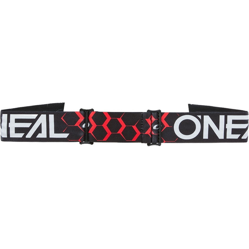 Lunettes de motocross O´Neal B-33 Hexa noir-rouge (plexiglas rouge iridium)