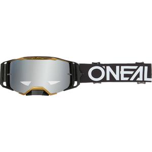 Lunettes de motocross O´Neal B-33 Hexa noir-or (plexiglas miroir argenté)