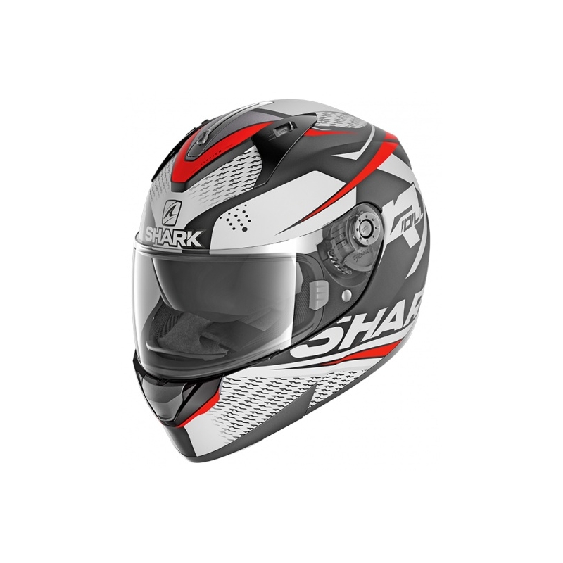 Casque intégral SHARK RIDILL 1.2 Stratom Mat gris-blanc-rouge