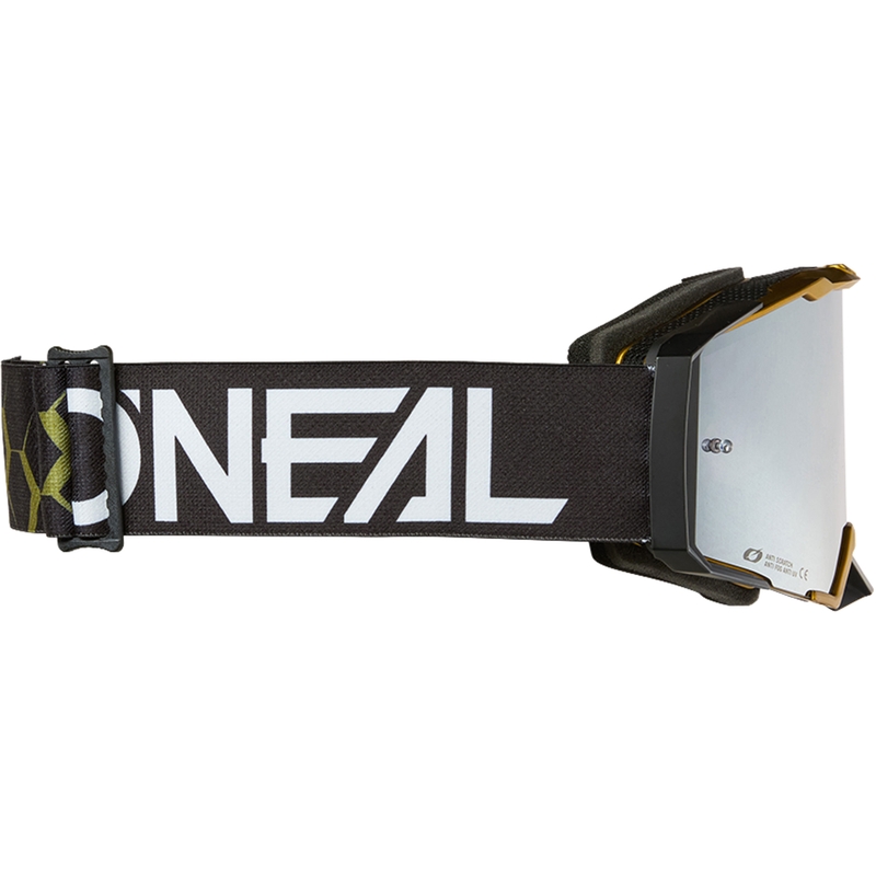 Lunettes de motocross O´Neal B-33 Hexa noir-or (plexiglas miroir argenté)
