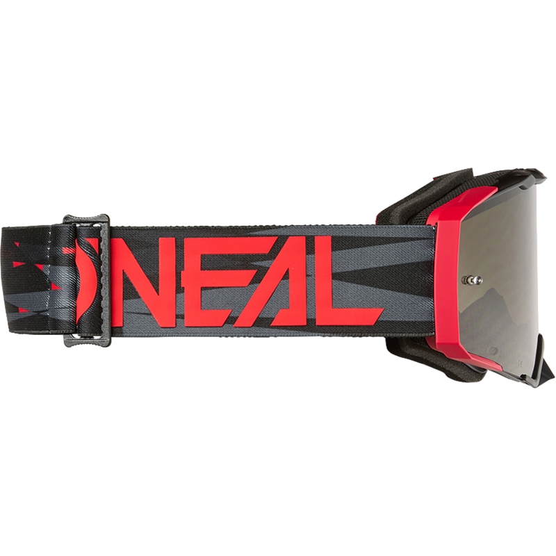 Lunettes de motocross O´Neal B-33 Ictus noir-rouge (plexiglas gris)