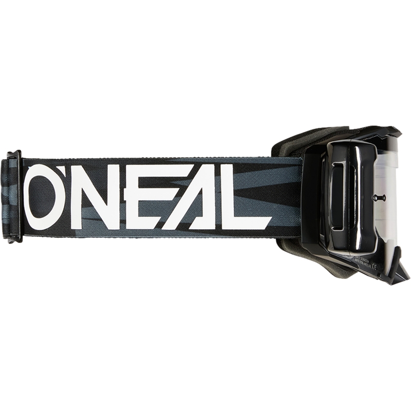 Lunettes de motocross O´Neal B-33 Ictus noir et blanc avec système Roll Off (plexiglas transparent)