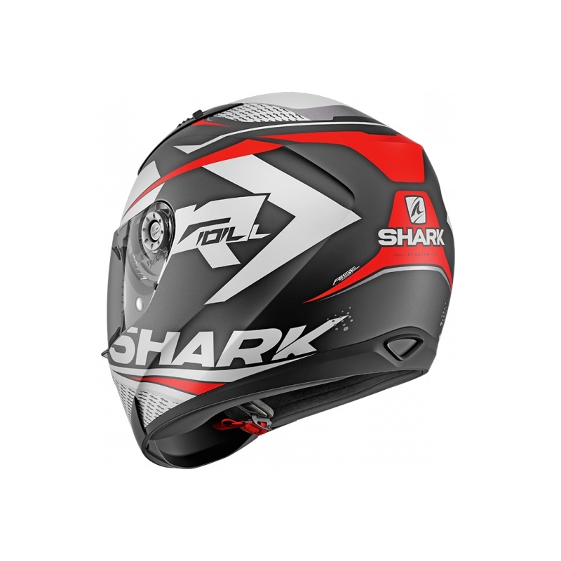 Casque intégral SHARK RIDILL 1.2 Stratom Mat gris-blanc-rouge