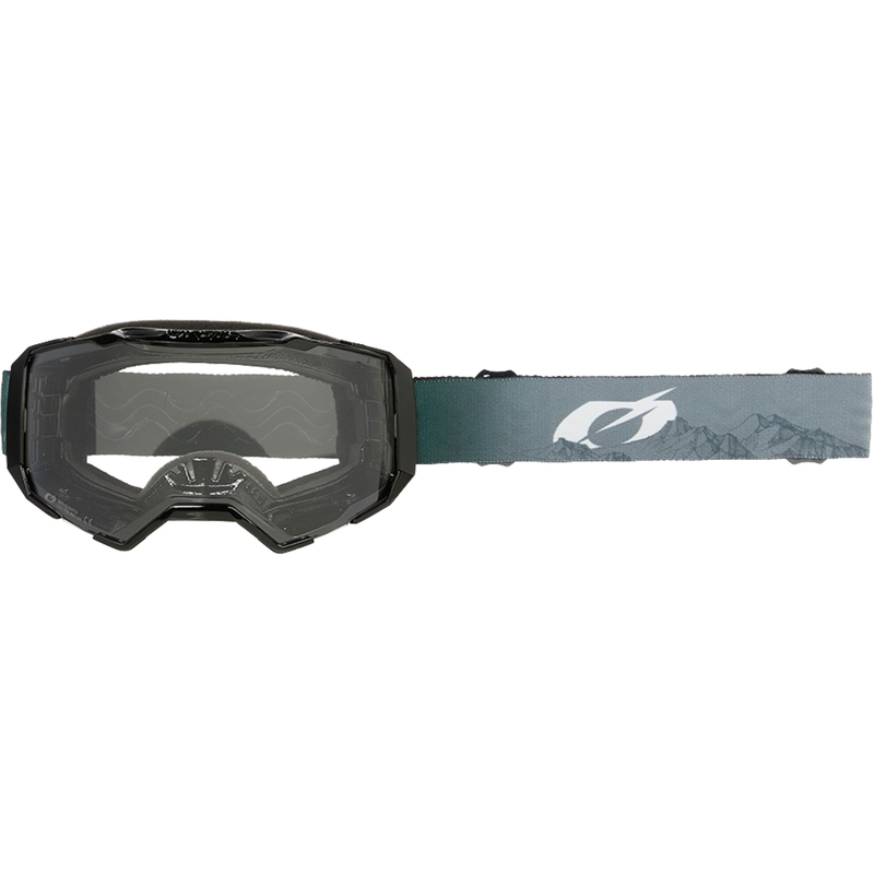 Lunettes de motocross O´Neal B-22 Covert gris-vert (plexiglas transparent)
