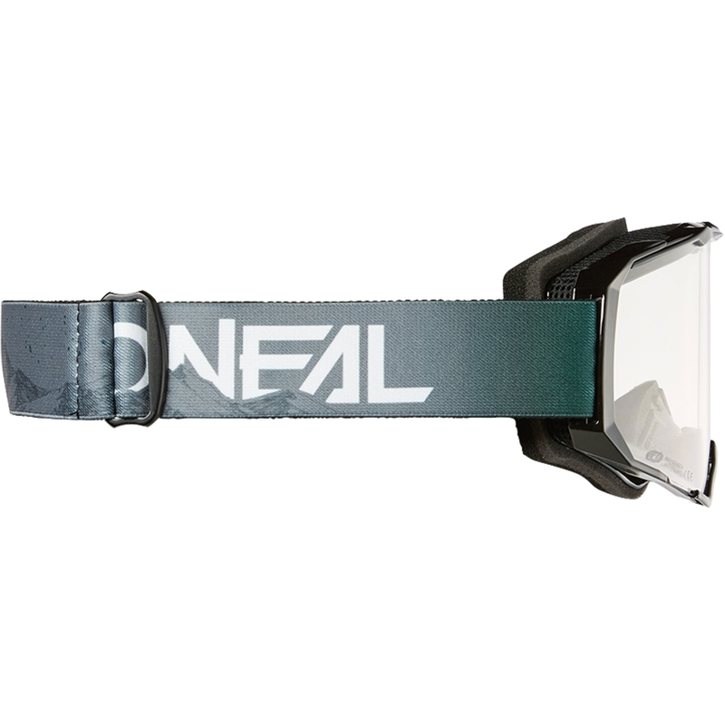 Lunettes de motocross O´Neal B-22 Covert gris-vert (plexiglas transparent)