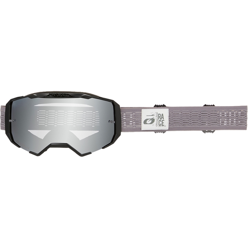 Lunettes de motocross O´Neal B-22 Gris statique (plexiglas argenté miroir)